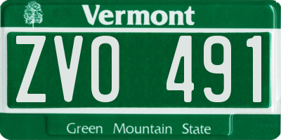 VT license plate ZVO491