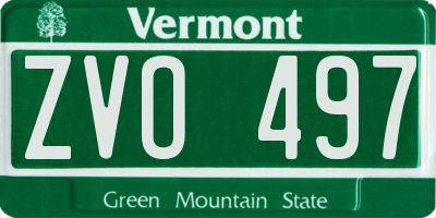 VT license plate ZVO497