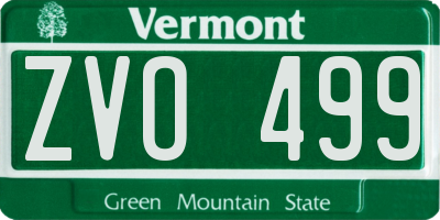 VT license plate ZVO499