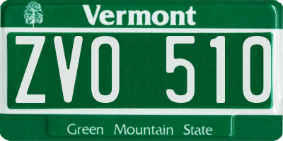 VT license plate ZVO510