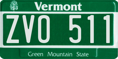 VT license plate ZVO511
