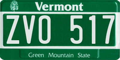 VT license plate ZVO517
