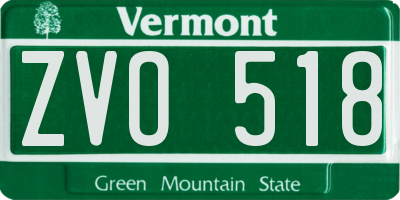 VT license plate ZVO518