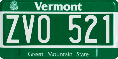 VT license plate ZVO521