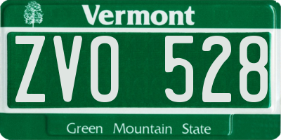 VT license plate ZVO528