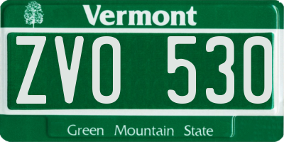 VT license plate ZVO530