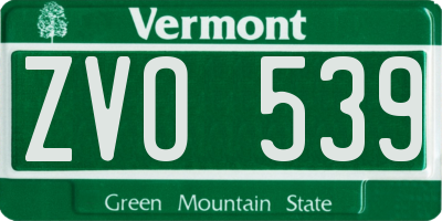 VT license plate ZVO539