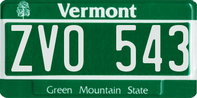 VT license plate ZVO543