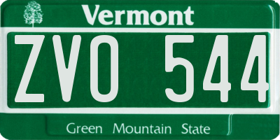 VT license plate ZVO544