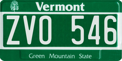 VT license plate ZVO546