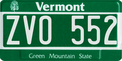 VT license plate ZVO552