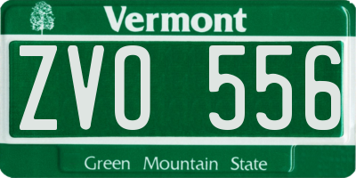 VT license plate ZVO556