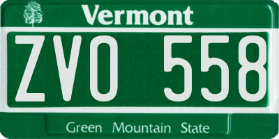 VT license plate ZVO558