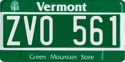 VT license plate ZVO561