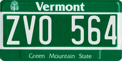 VT license plate ZVO564