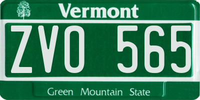 VT license plate ZVO565