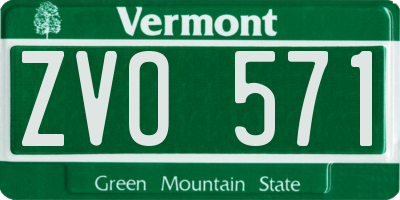 VT license plate ZVO571