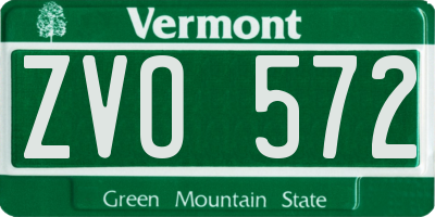 VT license plate ZVO572