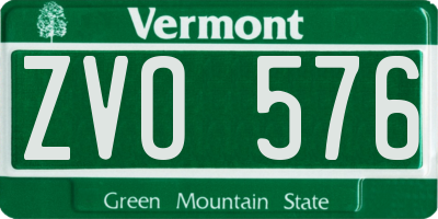 VT license plate ZVO576