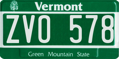 VT license plate ZVO578