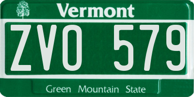 VT license plate ZVO579
