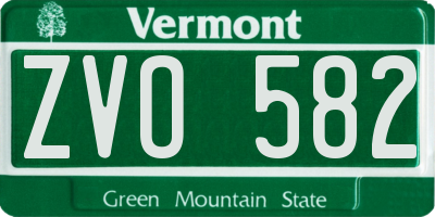 VT license plate ZVO582