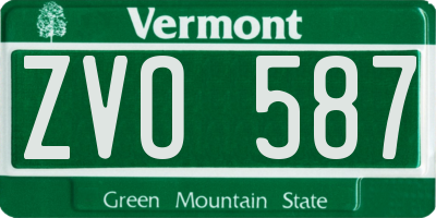 VT license plate ZVO587