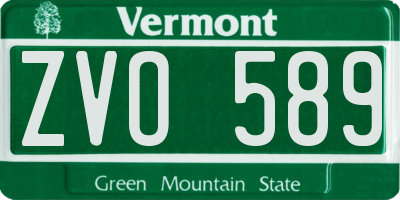 VT license plate ZVO589