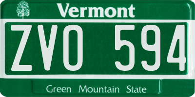 VT license plate ZVO594