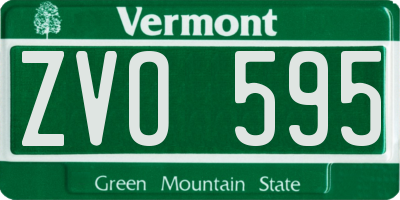 VT license plate ZVO595