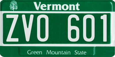 VT license plate ZVO601