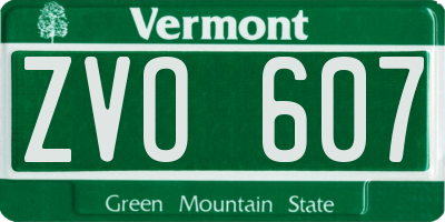 VT license plate ZVO607