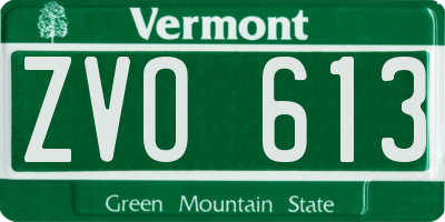 VT license plate ZVO613