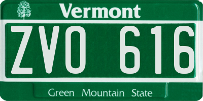 VT license plate ZVO616