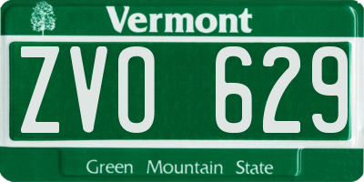VT license plate ZVO629
