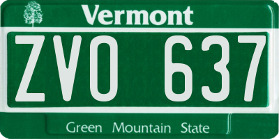 VT license plate ZVO637
