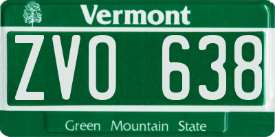VT license plate ZVO638