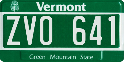VT license plate ZVO641