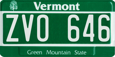 VT license plate ZVO646