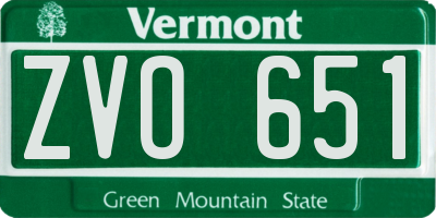 VT license plate ZVO651