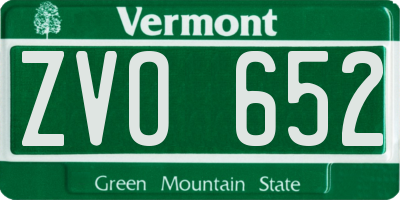 VT license plate ZVO652