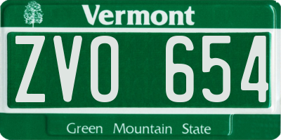 VT license plate ZVO654
