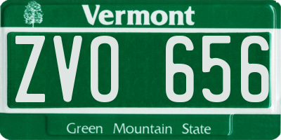 VT license plate ZVO656
