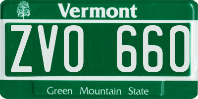 VT license plate ZVO660