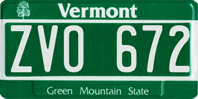 VT license plate ZVO672