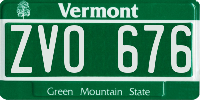 VT license plate ZVO676