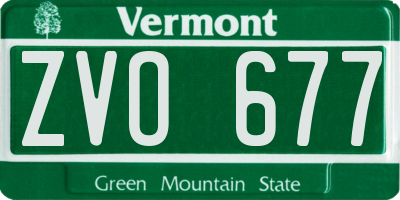 VT license plate ZVO677