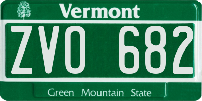 VT license plate ZVO682