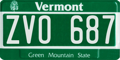 VT license plate ZVO687