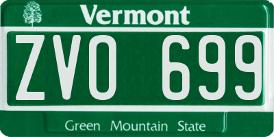 VT license plate ZVO699